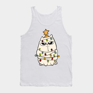 Cute Cat Christmas Tree Tank Top